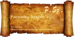 Parovsky Szaléz névjegykártya